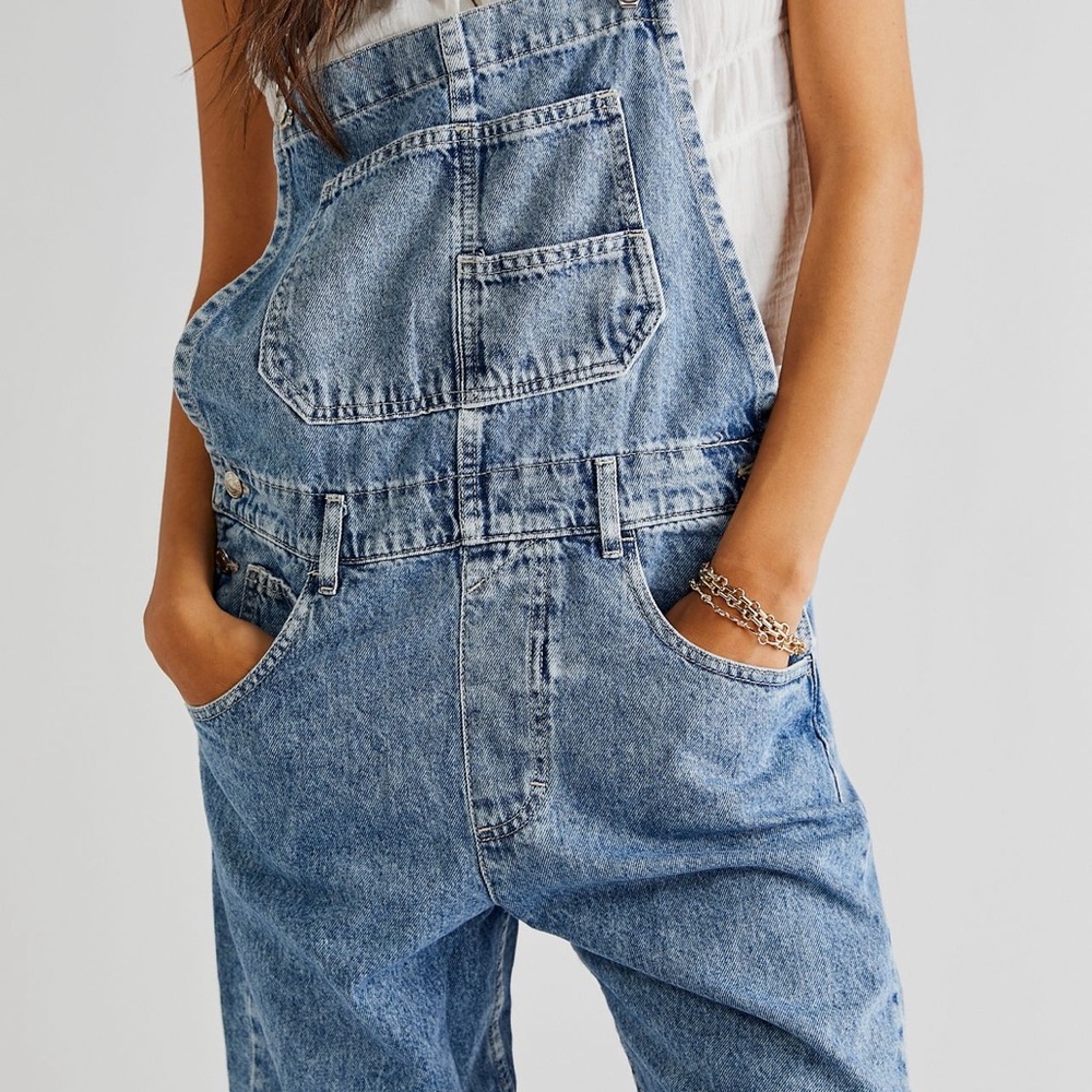 Free People Striped Denim Overalls - Picture 7 of 11